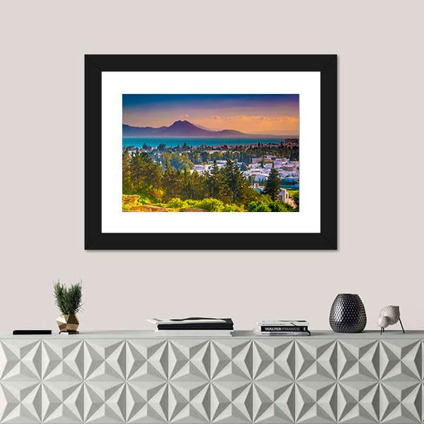 Tunis City View From Hill Byrsa Panoramic Canvas Wall Art-1 Piece-36" x 12"-Tiaracle