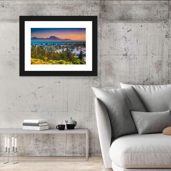 Tunis City View From Hill Byrsa Panoramic Canvas Wall Art-1 Piece-36" x 12"-Tiaracle