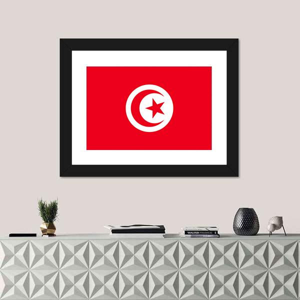 Tunisia Flag Canvas Wall Art-3 Horizontal-Gallery Wrap-25" x 16"-Tiaracle
