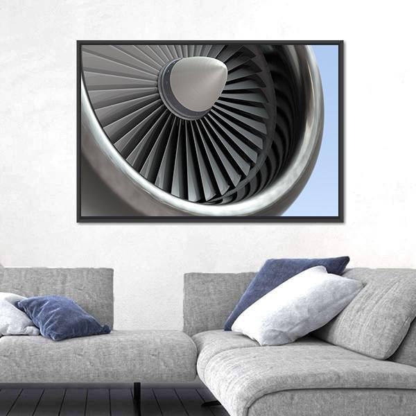 Turbine Blades Of Airplane Canvas Wall Art-1 Piece-Floating Frame-24" x 16"-Tiaracle