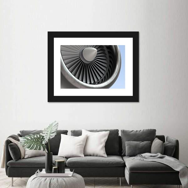 Turbine Blades Of Airplane Canvas Wall Art-1 Piece-Framed Print-20" x 16"-Tiaracle