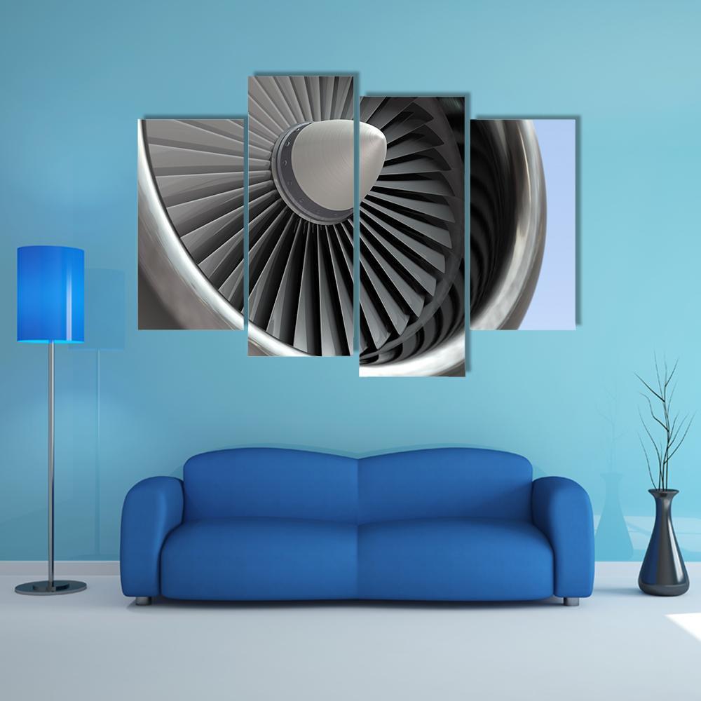 Turbine Blades Of Airplane Canvas Wall Art-3 Horizontal-Gallery Wrap-37" x 24"-Tiaracle