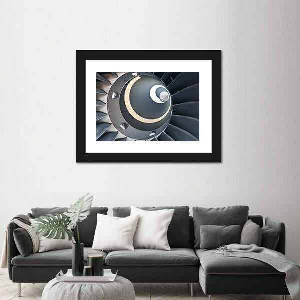 Turbine Blades Of An Aircraft Jet Engine Canvas Wall Art-1 Piece-Framed Print-20" x 16"-Tiaracle