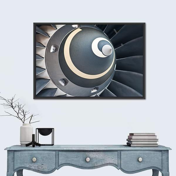 Turbine Blades Of An Aircraft Jet Engine Canvas Wall Art-5 Horizontal-Gallery Wrap-22" x 12"-Tiaracle