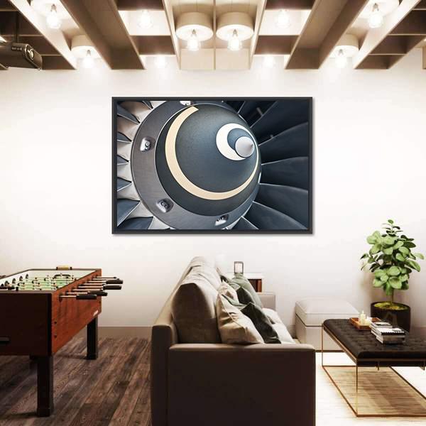 Turbine Blades Of An Aircraft Jet Engine Canvas Wall Art-5 Horizontal-Gallery Wrap-22" x 12"-Tiaracle