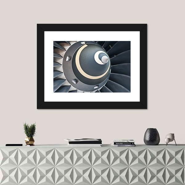 Turbine Blades Of An Aircraft Jet Engine Canvas Wall Art-5 Horizontal-Gallery Wrap-22" x 12"-Tiaracle