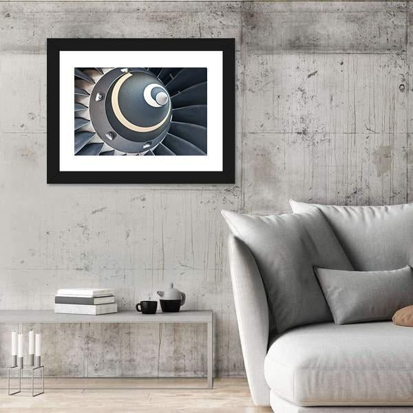 Turbine Blades Of An Aircraft Jet Engine Canvas Wall Art-5 Horizontal-Gallery Wrap-22" x 12"-Tiaracle
