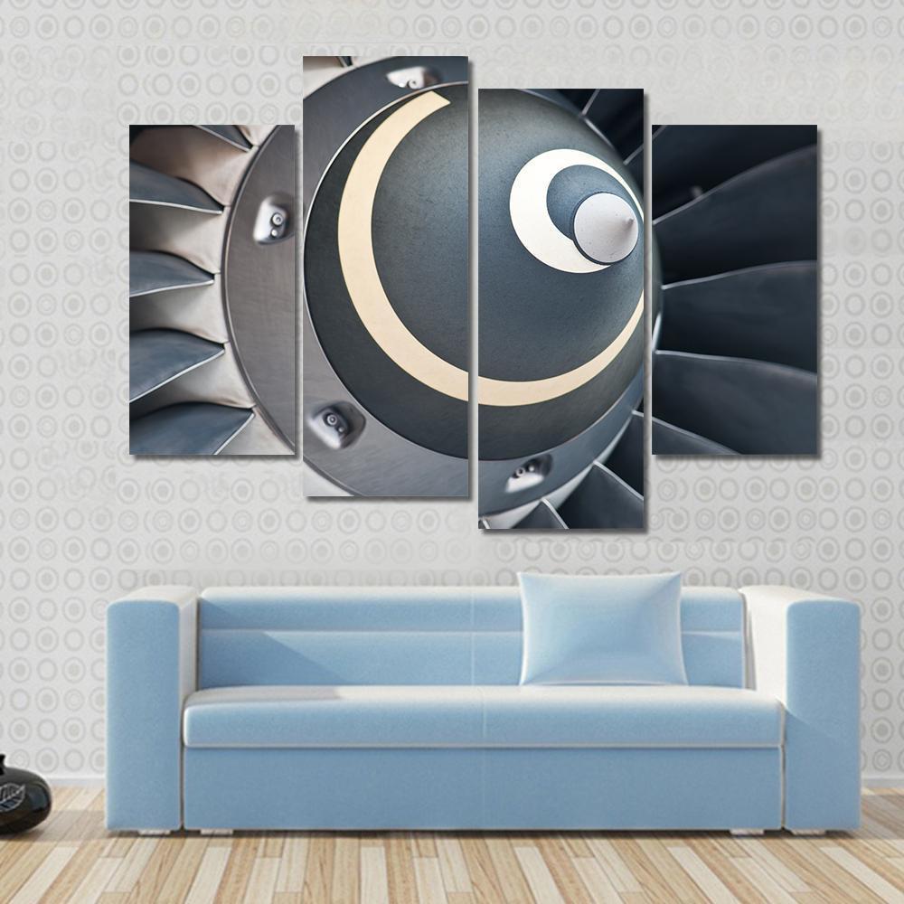 Turbine Blades Of An Aircraft Jet Engine Canvas Wall Art-4 Pop-Gallery Wrap-50" x 32"-Tiaracle