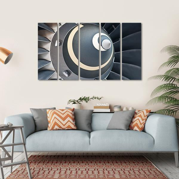 Turbine Blades Of An Aircraft Jet Engine Canvas Wall Art-5 Horizontal-Gallery Wrap-22" x 12"-Tiaracle