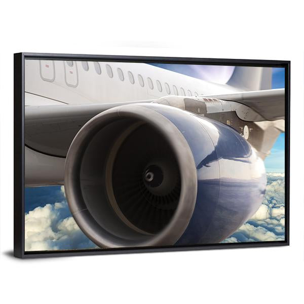 Turbine Motor Of An Airplane Canvas Wall Art-3 Horizontal-Gallery Wrap-25" x 16"-Tiaracle