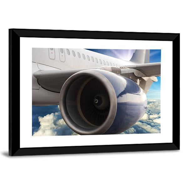 Turbine Motor Of An Airplane Canvas Wall Art-3 Horizontal-Gallery Wrap-25" x 16"-Tiaracle