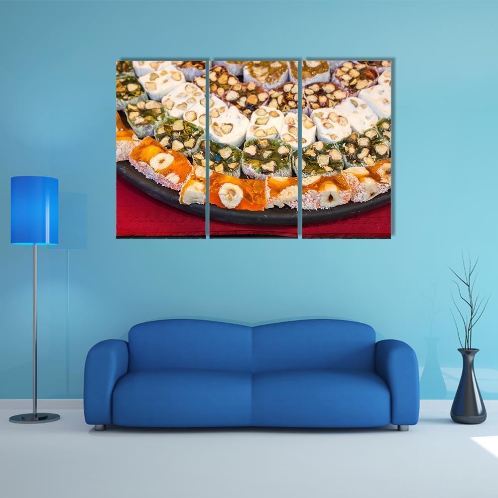 Turkish Delight Sweets Canvas Wall Art-3 Horizontal-Gallery Wrap-37" x 24"-Tiaracle
