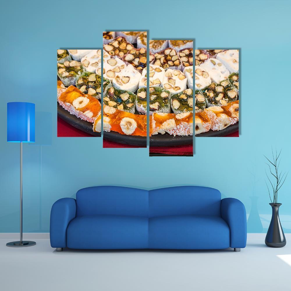 Turkish Delight Sweets Canvas Wall Art-4 Pop-Gallery Wrap-50" x 32"-Tiaracle