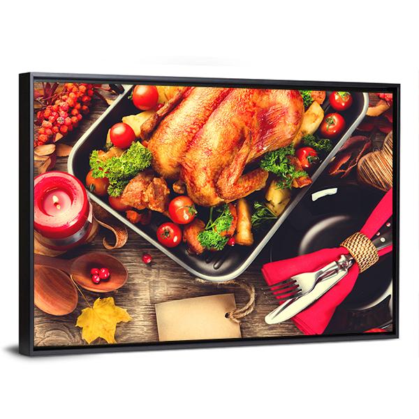 Turkish Dinner Table Canvas Wall Art-3 Horizontal-Gallery Wrap-25&quot; x 16&quot;-Tiaracle