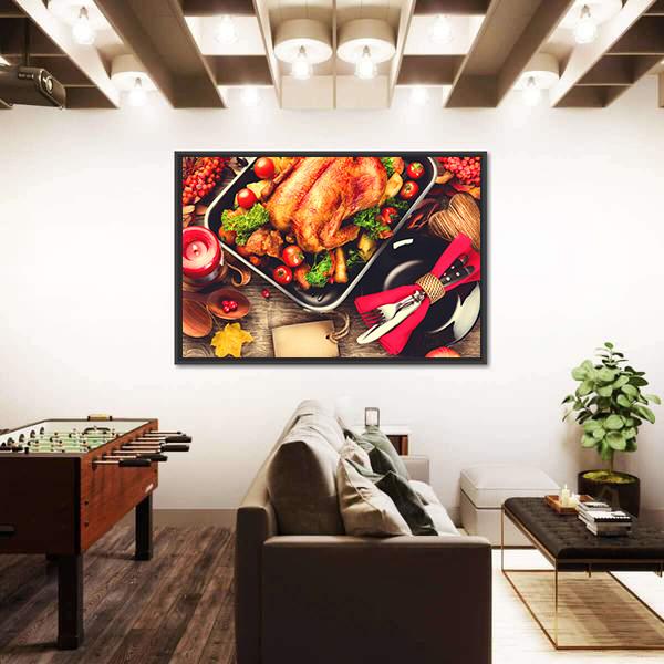 Turkish Dinner Table Canvas Wall Art-3 Horizontal-Gallery Wrap-25&quot; x 16&quot;-Tiaracle