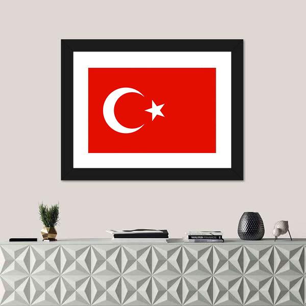 Turkish Flag Panoramic Canvas Wall Art-1 Piece-36" x 12"-Tiaracle