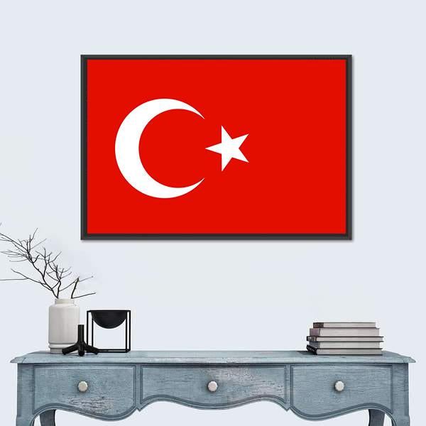 Turkish Flag Panoramic Canvas Wall Art-1 Piece-36" x 12"-Tiaracle