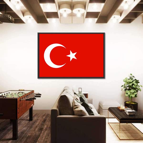 Turkish Flag Panoramic Canvas Wall Art-1 Piece-36" x 12"-Tiaracle