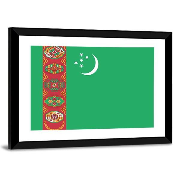 Turkmenistan Flag Canvas Wall Art-3 Horizontal-Gallery Wrap-25" x 16"-Tiaracle