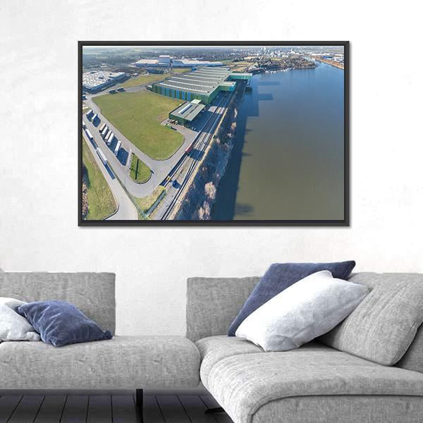 Turnaround Harbour Of Krefeld Canvas Wall Art-1 Piece-Floating Frame-24" x 16"-Tiaracle