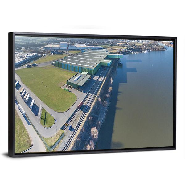 Turnaround Harbour Of Krefeld Canvas Wall Art-3 Horizontal-Gallery Wrap-25" x 16"-Tiaracle
