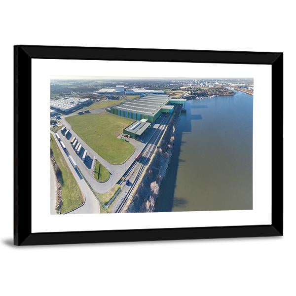 Turnaround Harbour Of Krefeld Canvas Wall Art-3 Horizontal-Gallery Wrap-25" x 16"-Tiaracle