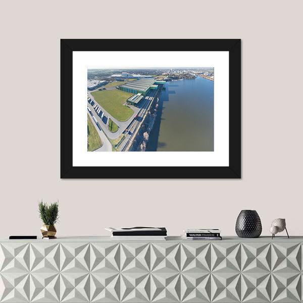 Turnaround Harbour Of Krefeld Canvas Wall Art-3 Horizontal-Gallery Wrap-25" x 16"-Tiaracle