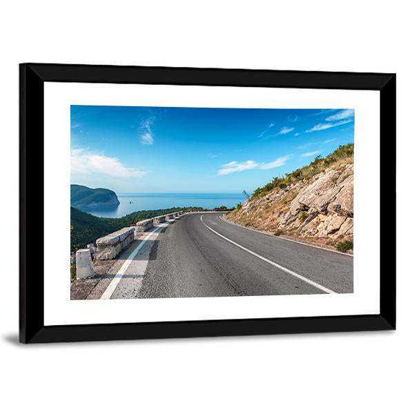 Turning Mountain Highway Canvas Wall Art-3 Horizontal-Gallery Wrap-25" x 16"-Tiaracle