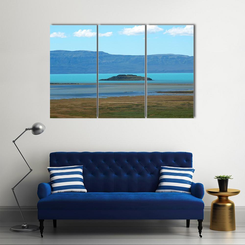Turquoise Blue Lake In Argentino Canvas Wall Art-3 Horizontal-Gallery Wrap-37" x 24"-Tiaracle