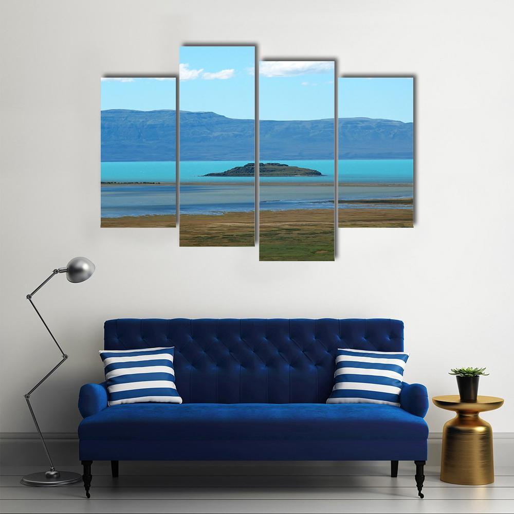 Turquoise Blue Lake In Argentino Canvas Wall Art-4 Pop-Gallery Wrap-50" x 32"-Tiaracle