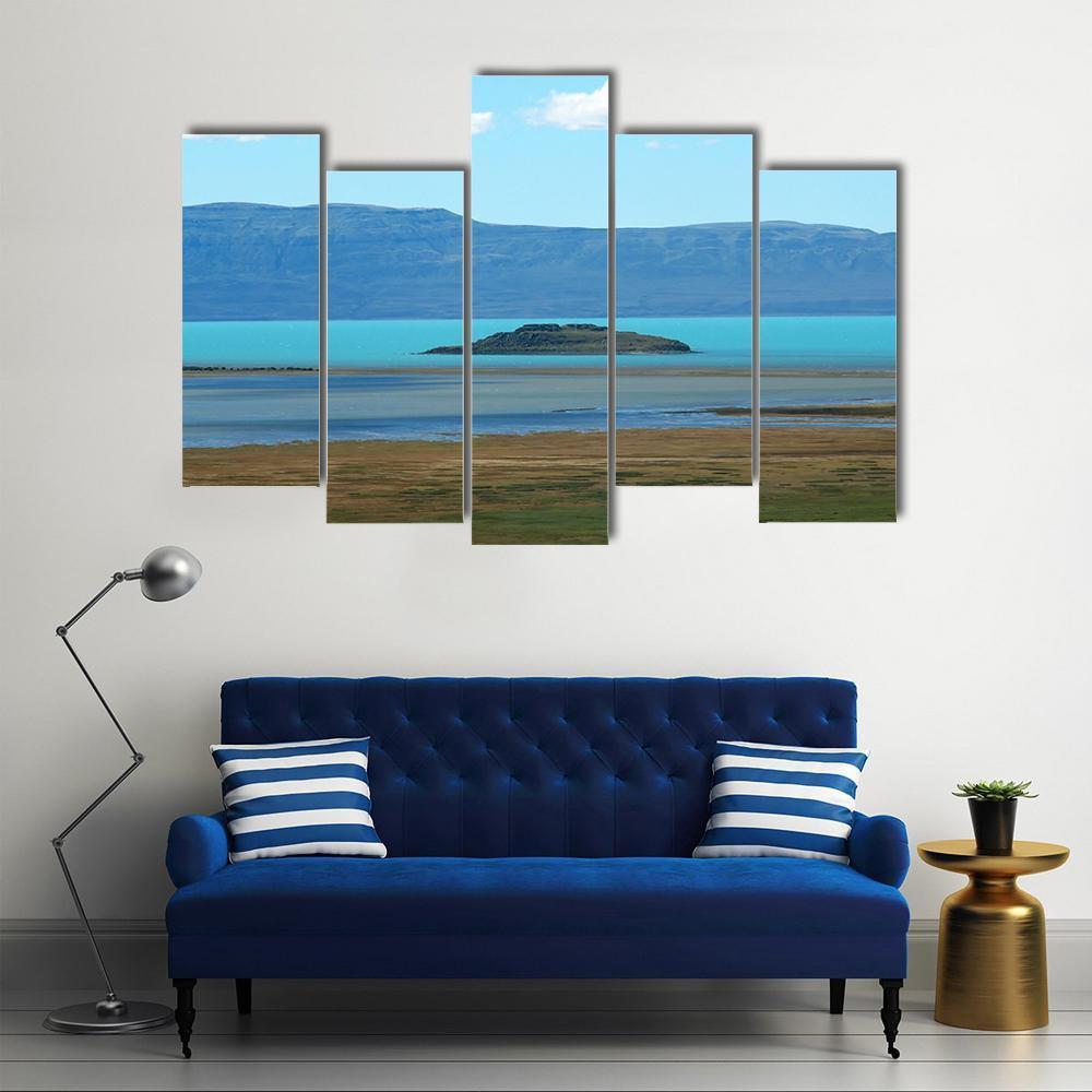 Turquoise Blue Lake In Argentino Canvas Wall Art-5 Pop-Gallery Wrap-47" x 32"-Tiaracle