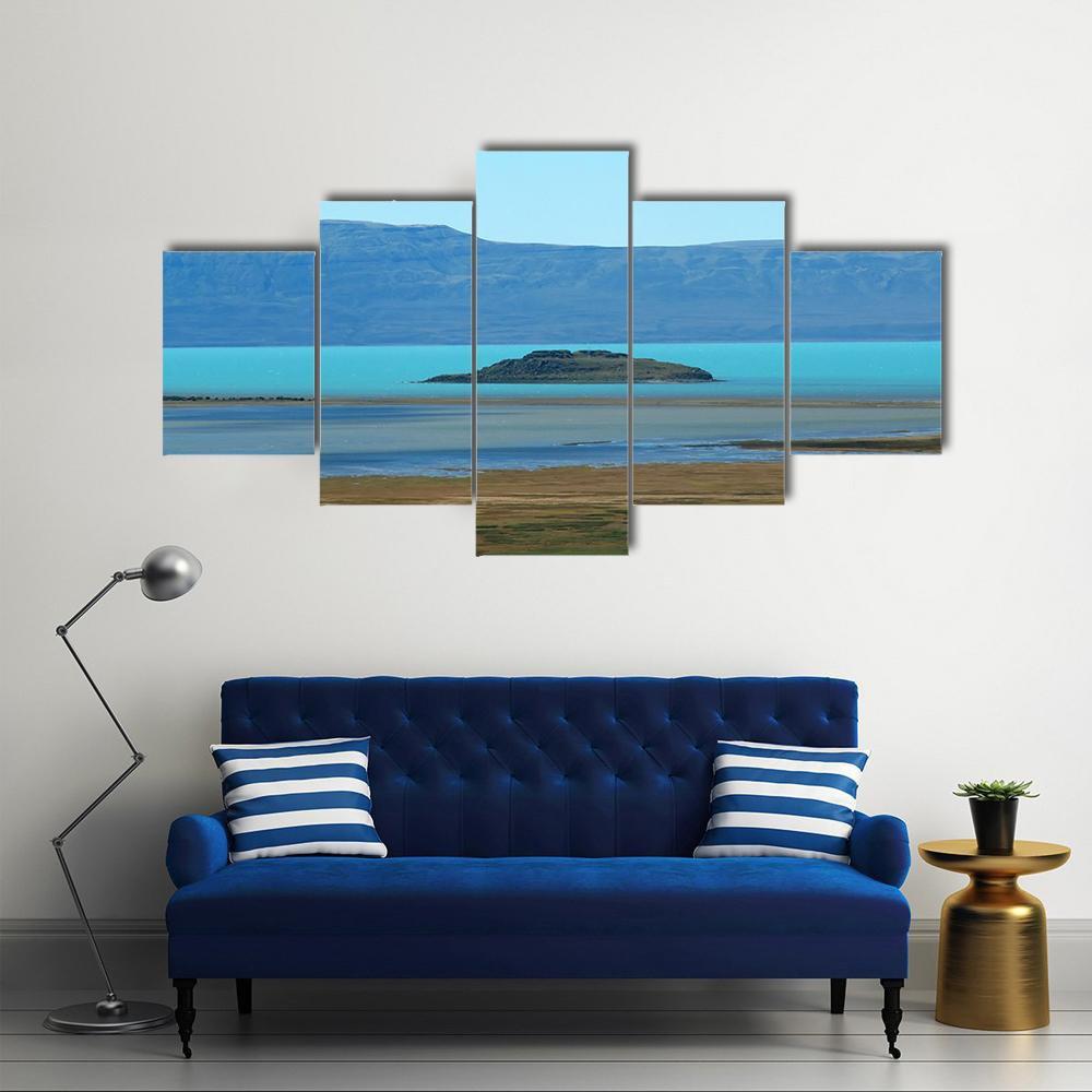 Turquoise Blue Lake In Argentino Canvas Wall Art-5 Star-Gallery Wrap-62" x 32"-Tiaracle
