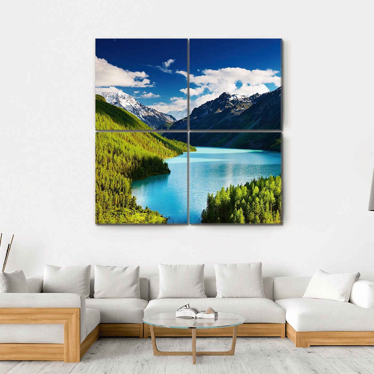 Lake Kucherlinskoe In Altai Mountains Canvas Wall Art-4 Square-Gallery Wrap-17" x 17"-Tiaracle