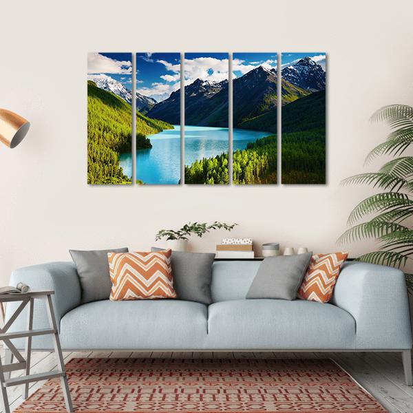 Lake Kucherlinskoe In Altai Mountains Canvas Wall Art-5 Horizontal-Gallery Wrap-22" x 12"-Tiaracle