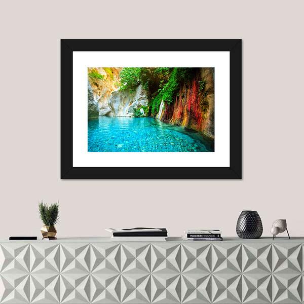 Turquoise Lake Turkey Canvas Wall Art-5 Horizontal-Gallery Wrap-22" x 12"-Tiaracle
