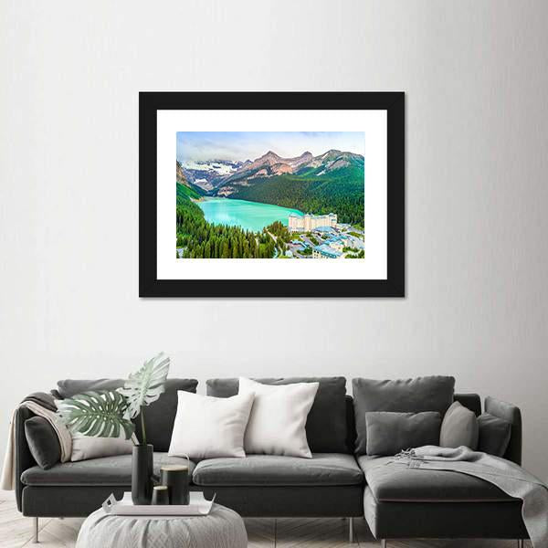 Turquoise Louise Lake Canvas Wall Art-1 Piece-Framed Print-20" x 16"-Tiaracle