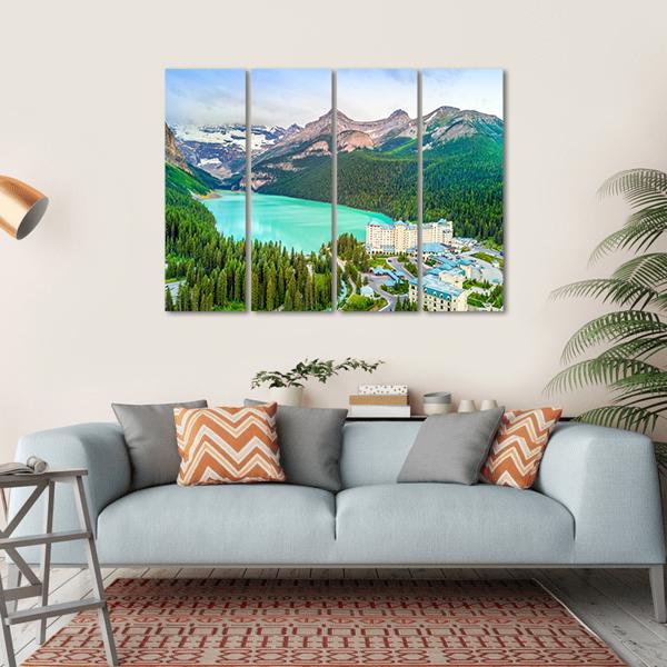 Turquoise Louise Lake Canvas Wall Art-4 Horizontal-Gallery Wrap-34" x 24"-Tiaracle