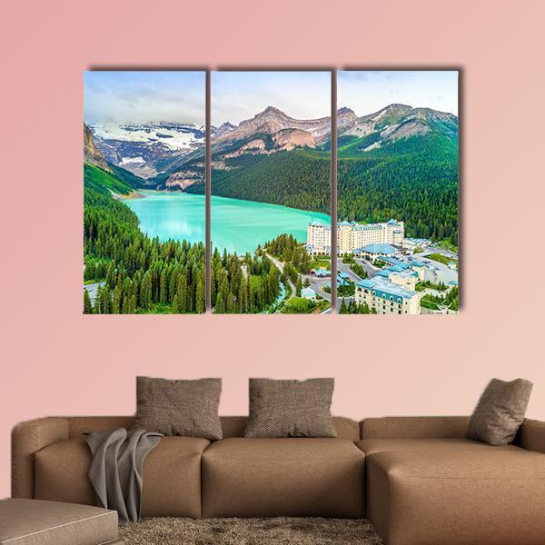 Turquoise Louise Lake Canvas Wall Art-3 Horizontal-Gallery Wrap-37" x 24"-Tiaracle