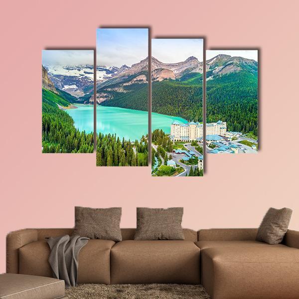 Turquoise Louise Lake Canvas Wall Art-5 Pop-Gallery Wrap-47" x 32"-Tiaracle