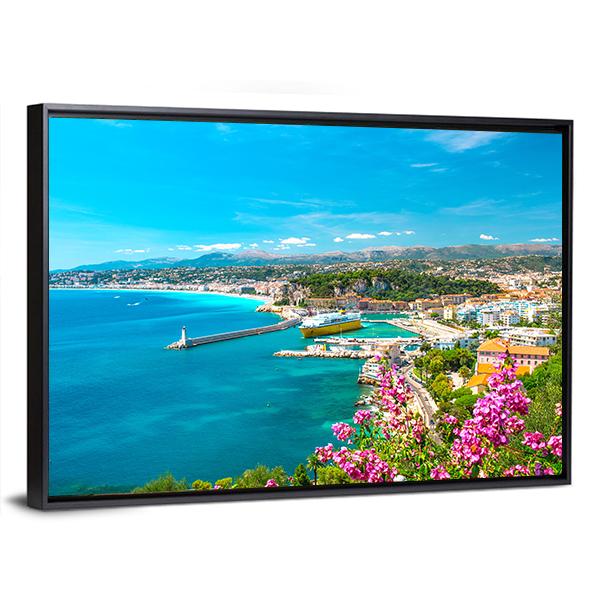 Turquoise Mediterranean Sea And Blue Sky Canvas Wall Art-3 Horizontal-Gallery Wrap-25" x 16"-Tiaracle