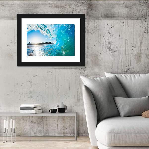 Turquoise Ocean Wave Canvas Wall Art-5 Horizontal-Gallery Wrap-22" x 12"-Tiaracle