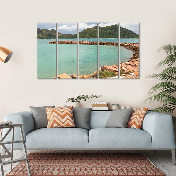 Turquoise Sea Canvas Wall Art-5 Horizontal-Gallery Wrap-22" x 12"-Tiaracle