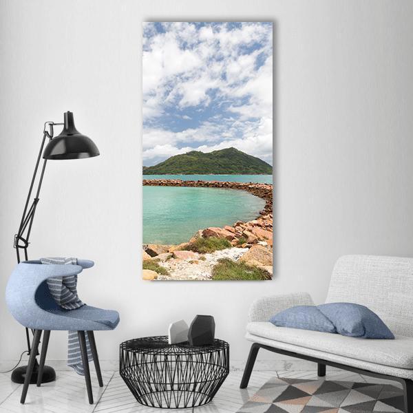 Turquoise Sea Vertical Canvas Wall Art-1 Vertical-Gallery Wrap-12" x 24"-Tiaracle