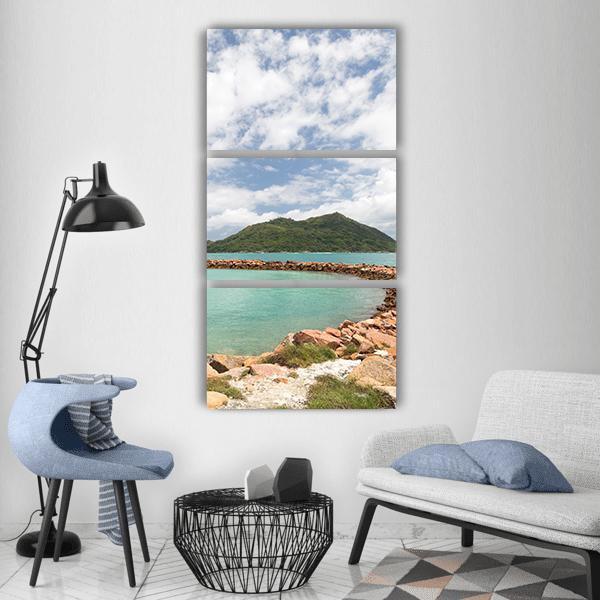 Turquoise Sea Vertical Canvas Wall Art-3 Vertical-Gallery Wrap-12" x 25"-Tiaracle
