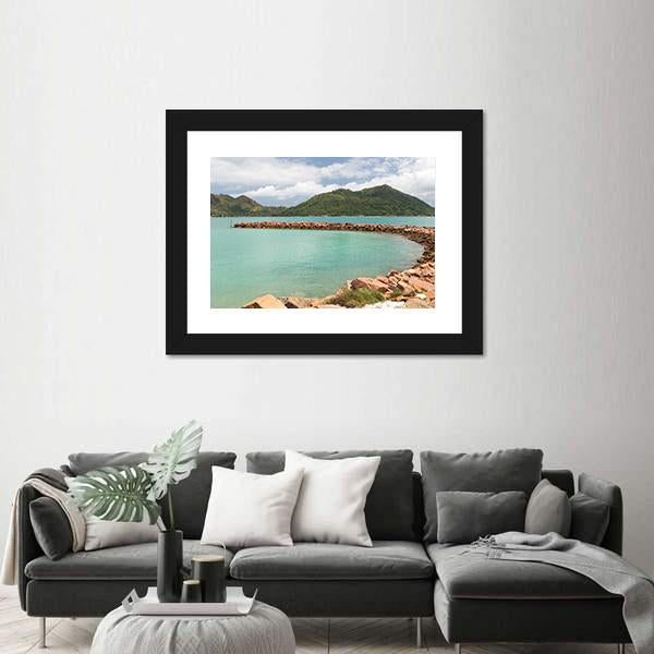 Turquoise Sea Vertical Canvas Wall Art-3 Vertical-Gallery Wrap-12" x 25"-Tiaracle