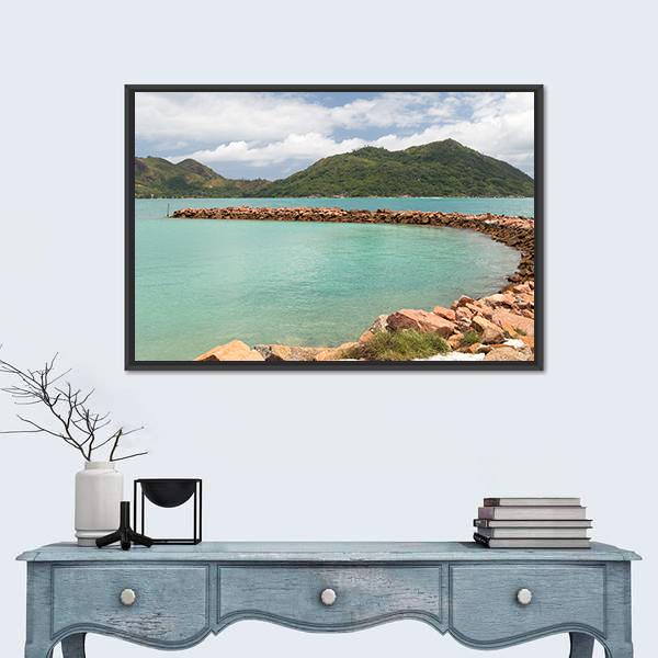 Turquoise Sea Vertical Canvas Wall Art-3 Vertical-Gallery Wrap-12" x 25"-Tiaracle
