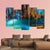 Turquoise Waters And Large Stalactites In Mexico Canvas Wall Art-4 Pop-Gallery Wrap-50" x 32"-Tiaracle