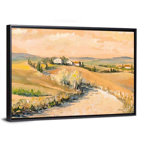 Tuscany Hill Canvas Wall Art-3 Horizontal-Gallery Wrap-25" x 16"-Tiaracle