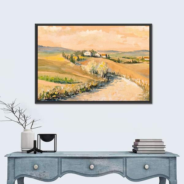 Tuscany Hill Panoramic Canvas Wall Art-1 Piece-36" x 12"-Tiaracle
