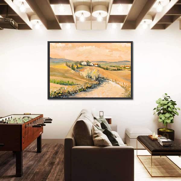 Tuscany Hill Panoramic Canvas Wall Art-1 Piece-36" x 12"-Tiaracle